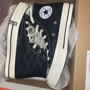 Brand new never worn black Kith Converse